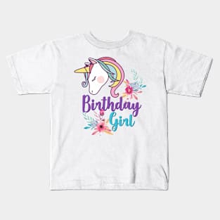 Unicorn Birthday Girl T Shirt Kids T-Shirt